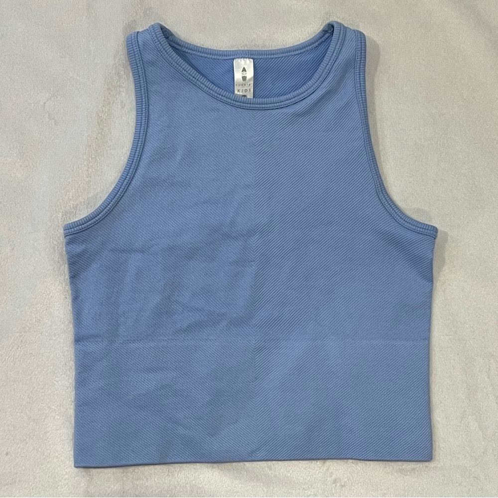 Girls’ Fornia Ribbed Crop Tank Light Blue